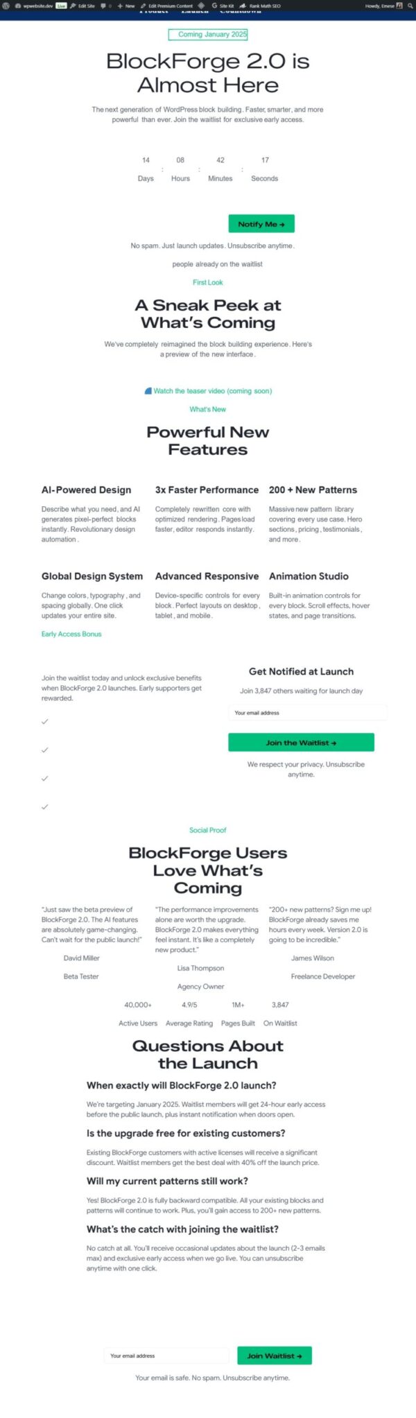 Product Launch Countdown Landing Page